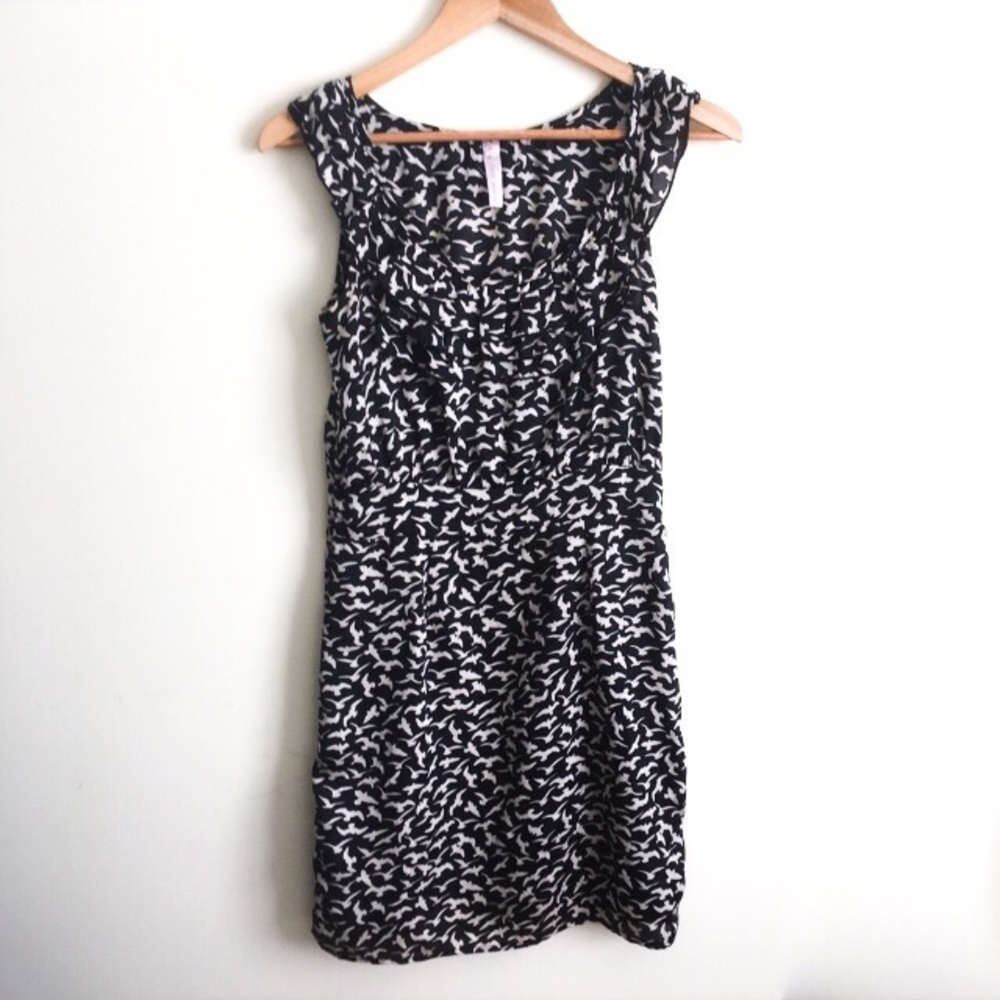Love Notes | Black and White Bird Print Dress